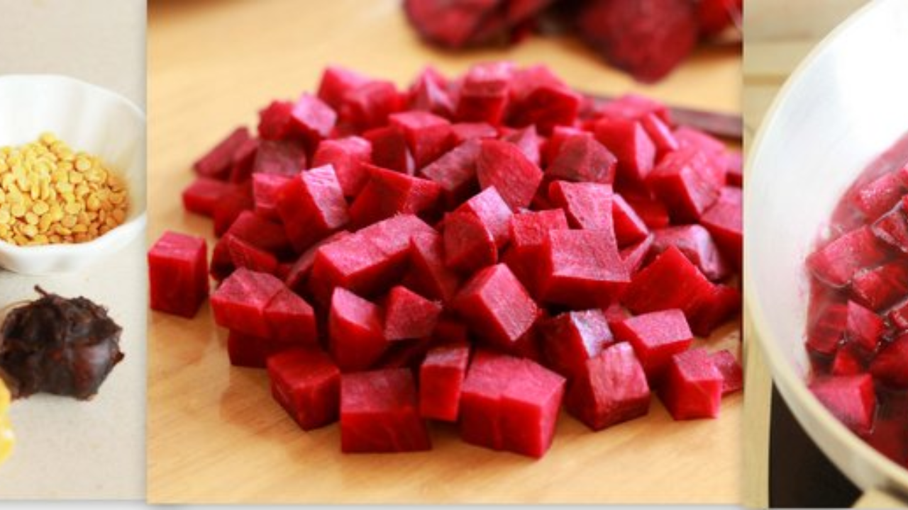 Final pieces of Beetroot Delight arranged on a plate,