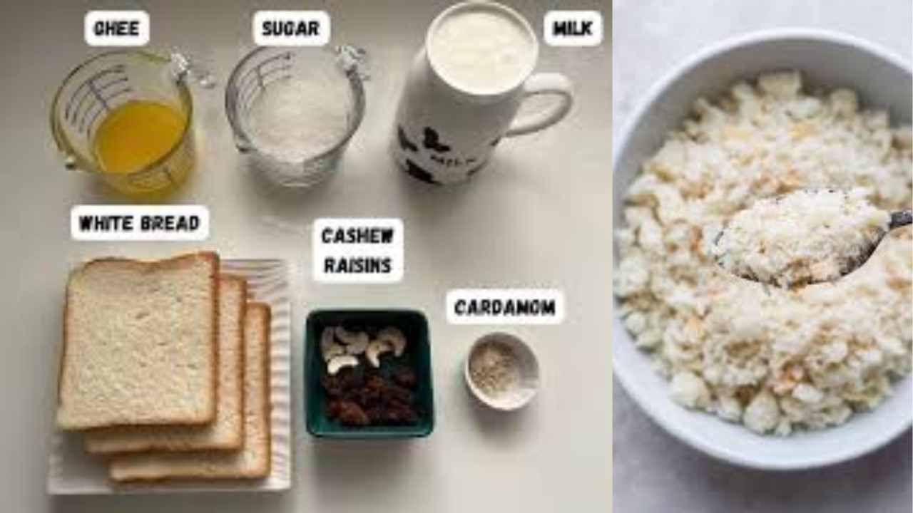 Ingredients for milk bread dessert