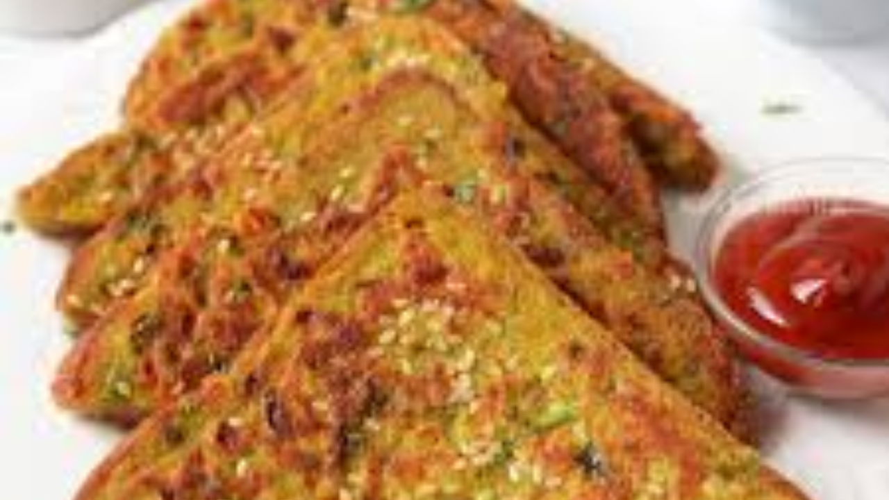 Lentil bread toast topped with vegetables and beetroot slices, ready to serve.