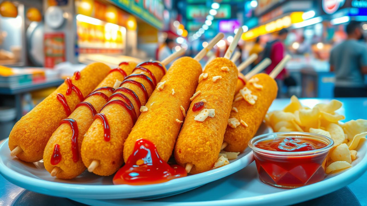 Homemade Korean Corn Dogs