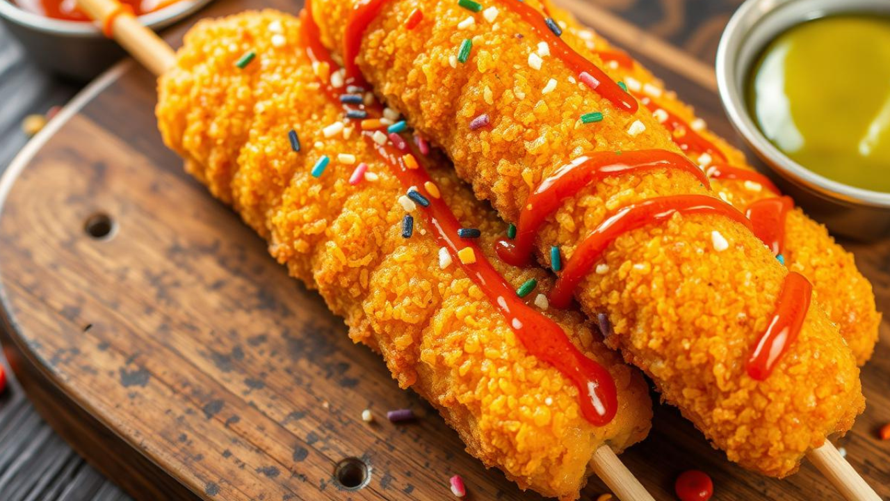 crispy, cheesy, and savory Korean corn dogs